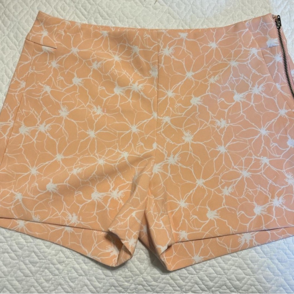 Banana Republic Peach Floral High Waist Shorts
